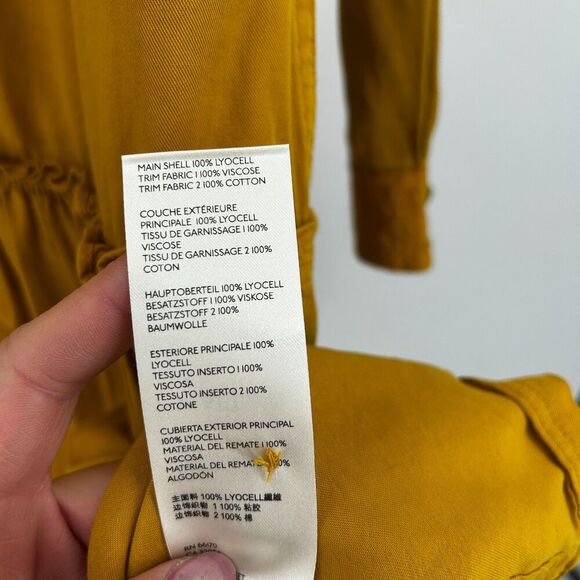 NWT ANTHROPOLOGIE Maeve Mustard Yellow Marlie Button Front Tunic Dress 4 Petite - Picture 9 of 10
